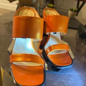 Via Spiga Orange heels size 6 pre-owned made in Italy